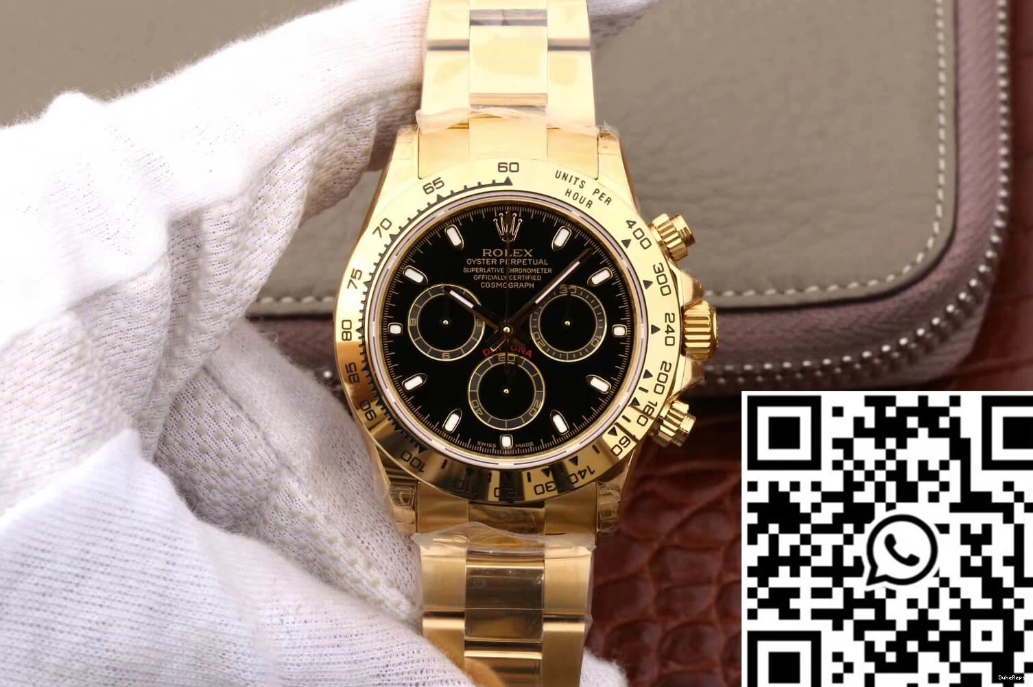 Yellow Factory Rolex M116508-0004 Black JH Daytona Dial Gold Cosmograph 0719